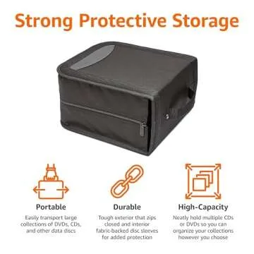 Amazon Basics Polyester CD/DVD Portable Storage Binder, 400-capacity, Black