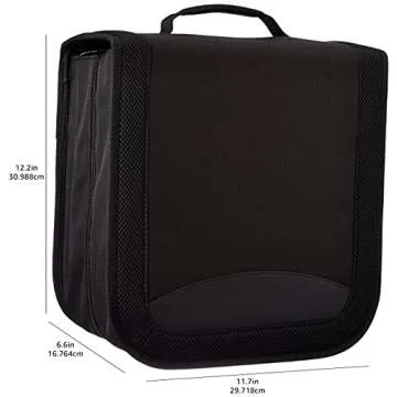 Amazon Basics Polyester CD/DVD Portable Storage Binder, 400-capacity, Black