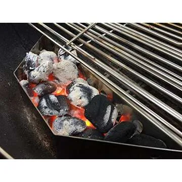 DELSbbq Stainless Steel Charcoal Basket Grill Accessories Briquette Holders, Wood Chips Charcoal Grill Accessories for Weber 7403, Replacement Part for Weber 22 1/2 inch Kettle Grills