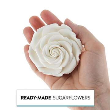 Global Sugar Art Rebecca Rose Sugar Cake Flowers, Elegant Baking