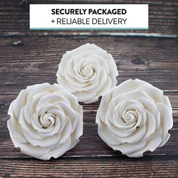 Global Sugar Art Rebecca Rose Sugar Cake Flowers, Elegant Baking