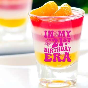21st Birthday Shot Glass for Her - Scratch Resistant, Dishwasher Safe Funny Shot Glasses - Cute Shot...
