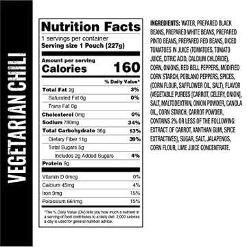 OMEALS Vegetarian Chili-MRE-Extended Shelf Life-Fully Cooked w/Heater-Perfect for Outdoor Enthusiasts, Travelers, Emergency Supplies-USA Made