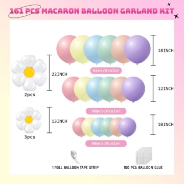ZFUNBO Daisy Balloon Garland Arch Kit for All Occasions