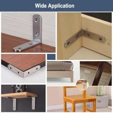 YEWLACA 6Pcs Corner Brace L Bracket Heavy Duty 65x65mm Right Angle Brackets Stainless Steel Corner Brackets with Screws, Brackets Joint Fastener for Wood