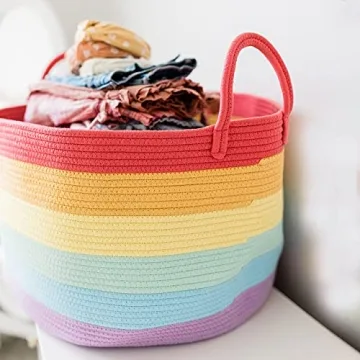 OrganiHaus Rainbow Large Storage Basket for Home and Kids