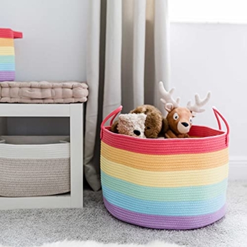 OrganiHaus Rainbow Large Storage Basket for Home and Kids
