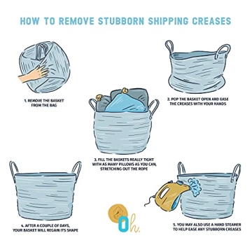 OrganiHaus Rainbow Large Storage Basket for Home and Kids