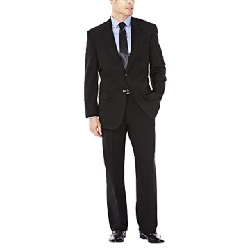 J.M. Haggar Men's Premium Stretch Classic Fit Suit Separates-Pants, Black-Jacket, 48 Regular