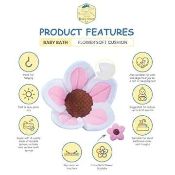 Baby Bath Flower Cushion - Soft, Non-Slip & Cute!