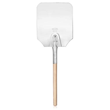 New Star Foodservice 50219 Aluminum Pizza Peel with Wooden Handle, 9 x 11 inch Blade