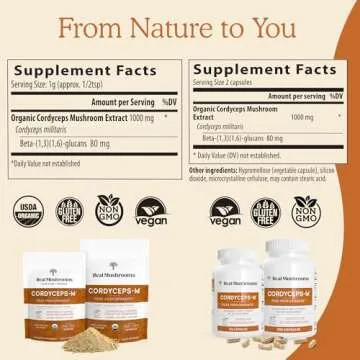 Real Mushrooms Cordyceps Capsules for Energy Support