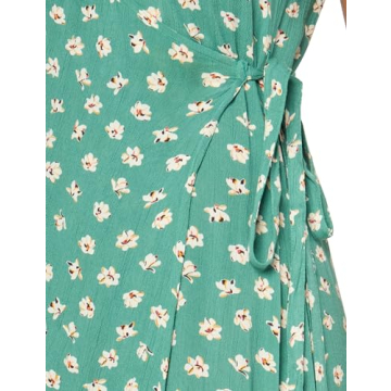 Billabong womens Wrap Front Midi Length Casual Dress, Island Green, Large US