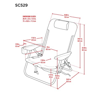 Rio Brands 4-Position Backpack Beach Chair Features Comfort