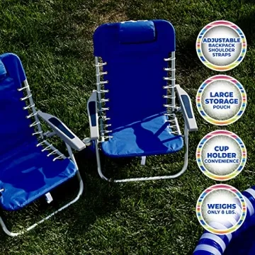 Rio Brands 4-Position Backpack Beach Chair Features Comfort