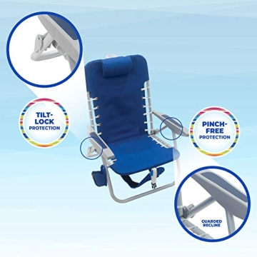 Rio Brands 4-Position Backpack Beach Chair Features Comfort