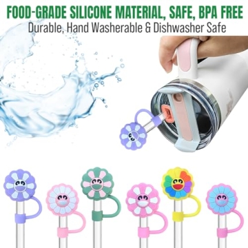Cute Silicone Straw Covers for Stanley Cup | 6Pcs Pack