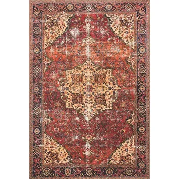 Loloi II Loren Red/Navy 7'-6" x 9'-6" Area Rug