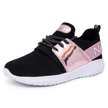 Nautica Kids Girls Metallic Fashion Sneaker Lace-Up Athletic Running Shoe I kappil I (Big Kid - Little Kid - Toddler)