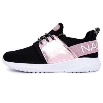 Nautica Kids Girls Metallic Fashion Sneaker Lace-Up Athletic Running Shoe I kappil I (Big Kid - Little Kid - Toddler)