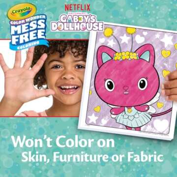 Crayola Color Wonder Gabby's Dollhouse Activity Kit, Mess Free Coloring Set for Toddlers, Kids Toys, Gifts for Girls & Boys, 3+