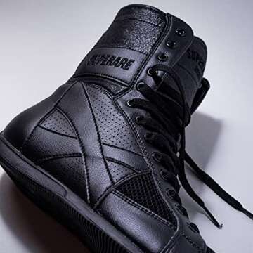 Superare Boxing Shoes – MMA Kick Boxing Pro Fighting Boots and Training Workout Shoes for Men and Women - Black 10
