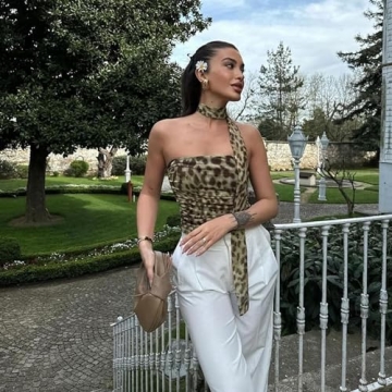 Leopard Print Bandeau Tube Top for Women - Trendy Style