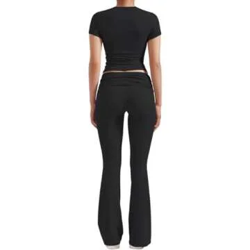 ZFLM Casual Workout Two Piece Outfits for Women Streetwear