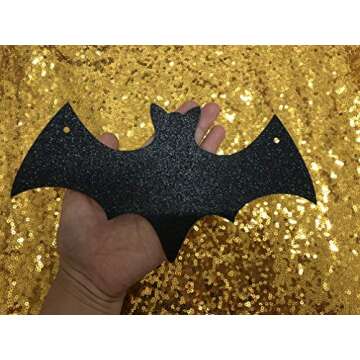 Black Bat Garland Halloween Bats Garland Banner, Bat Halloween Banner Bat Halloween Decorations for Halloween Mantle Haunted Mansion Home Bat Decor