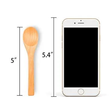 HANSGO Small Wooden Spoons, 12PCS 5 inches Mini Wooden Salt Spoons Tasting Spoon Wooden Soup Spoon Serving Spoon for Coffee Tea Jam Bath Salts