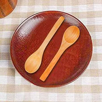 HANSGO Small Wooden Spoons, 12PCS 5 inches Mini Wooden Salt Spoons Tasting Spoon Wooden Soup Spoon Serving Spoon for Coffee Tea Jam Bath Salts