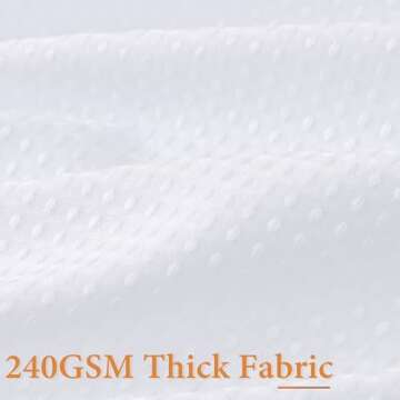 Naturoom White Waffle Shower Curtain Set with Snap-in Liner, 240GSM Modern Waffle Weave Heavyweight ...