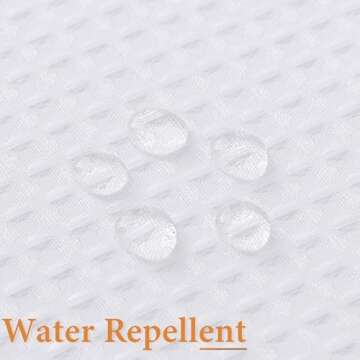 Naturoom White Waffle Shower Curtain Set with Snap-in Liner, 240GSM Modern Waffle Weave Heavyweight Fabric Shower Curtain and Liner for Luxury Neutral Hotel & Spa Bathroom Decor, 72x90