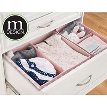 mDesign Fabric Organizer Bins for Kids' Storage