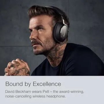 Bowers & Wilkins Px8 Over-Ear Wireless Headphones, Advanced Active Noise Cancellation, Luxurious Materials, 30-Hour Battery Life, 15-Min Quick Charging, Royal Burgundy