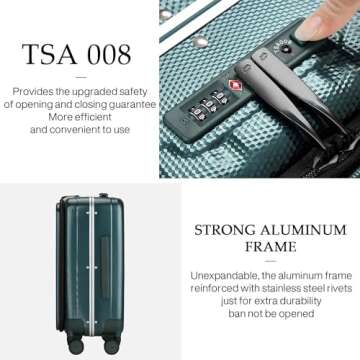 Hanke 20 Inch Carry On Luggage - Durable & Stylish Suitcase