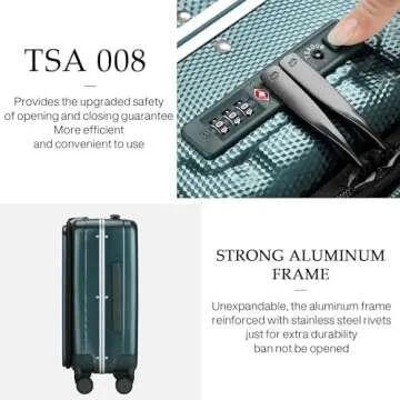 Hanke 20 Inch Carry On Luggage - Durable & Stylish Suitcase