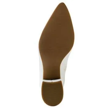 Sugar Women's Winter Chelsea Booties - Chunky High Heel, Pointed Toe, Fashion Ankle Boots-Evvie-White Size-9