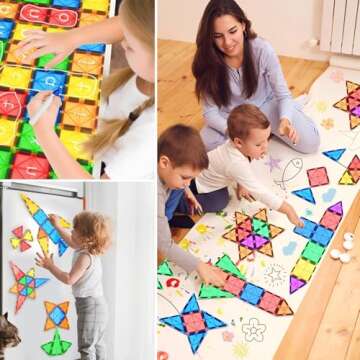 IGIVI Magnetic Tiles Kids Toys for 3+ Year Old Boys & Girls, STEM Building Blocks Toys & Games, Sensory Toys for Toddlers, 3 4 5 6 7 8 Year Old Boy Birthday Gift