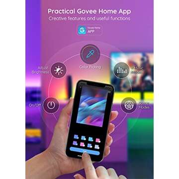 Govee RGBIC TV LED Backlight with APP Control, Music Sync, Scene Modes, 6.56FT RGBIC Color Changing Strip Lights for 30-50 inch TVs, USB Powered