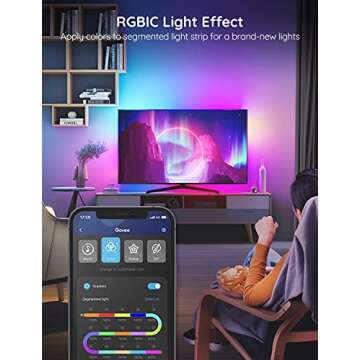 Govee RGBIC TV LED Backlight with APP Control, Music Sync, Scene Modes, 6.56FT RGBIC Color Changing Strip Lights for 30-50 inch TVs, USB Powered