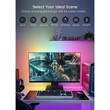 Govee RGBIC TV LED Backlight with APP Control, Music Sync, Scene Modes, 6.56FT RGBIC Color Changing Strip Lights for 30-50 inch TVs, USB Powered