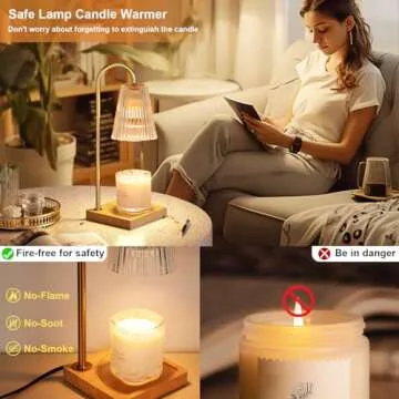 Hong-in Candle Warmer Lamp-Electric Candle Warmer with Timer, for Mom,Dimmable Candle Warmers for Jar Candles,Wax Melt Warmer for Bedroom Home Decor, House Warming Gifts New Home