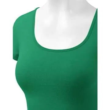 Stylish Women's Cotton Scoop Neck Crop Tops in Kelly Green
