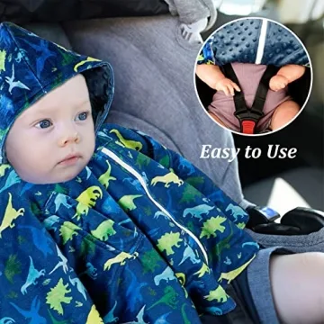 TANOFAR Toddler Car Seat Poncho Cozy Dino Hooded Blanket