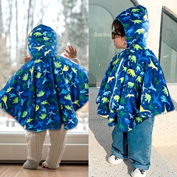 TANOFAR Toddler Car Seat Poncho Cozy Dino Hooded Blanket