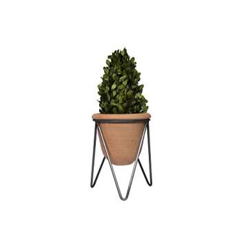 Creative Co-Op Terracotta Pot with Stylish Metal Stand