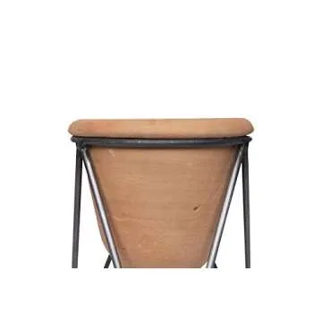 Creative Co-Op Terracotta Pot with Stylish Metal Stand