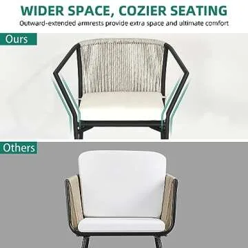 Stylish YITAHOME 3-Piece Wicker Patio Bistro Set