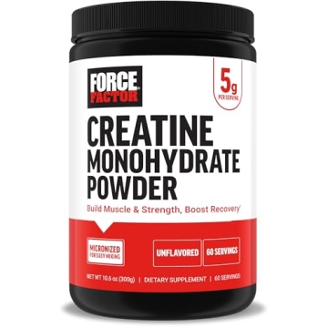 FORCE FACTOR Creatine Monohydrate - Boost Muscle, Strength & Recovery